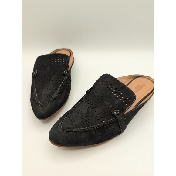 Crown Vintage Shoes - Crown Vintage | Katrine Laser Cut Suede Leather Mule Shoes | Size 8M